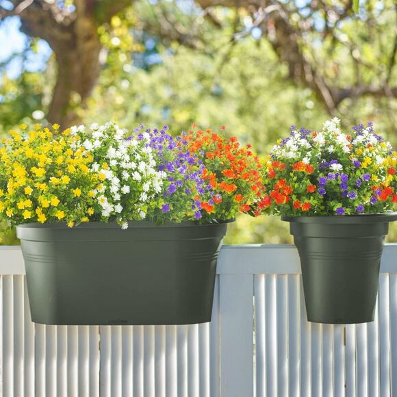 Grunyia 8 Bundles Eucalyptus Artificial Outdoors Flowers (Mix) - Picture 6 of 9